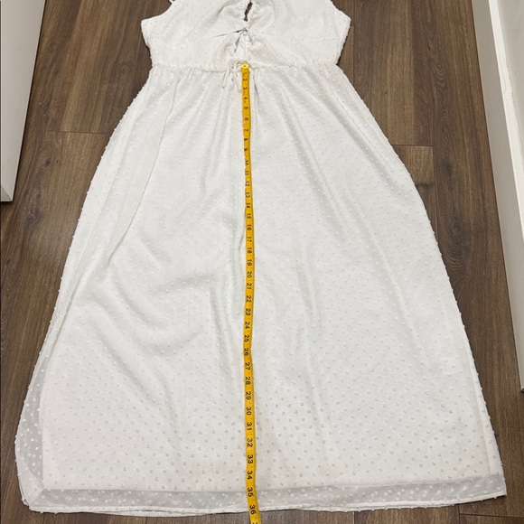 Park & Fifth White Swiss Dot Maxi Slip Dress - Picture 8 of 13